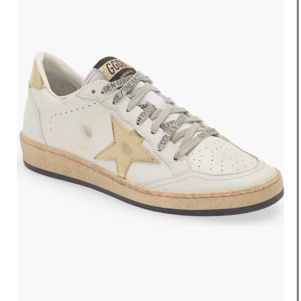 Golden Goose Unisex Ball Star Low Top Sneaker Milk/ Gold